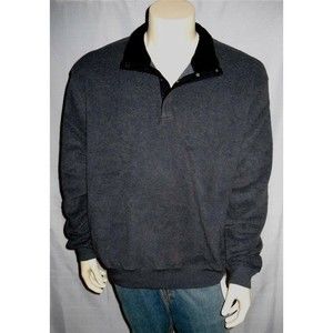 ANTIGUA Sweatshirt Jacket DARK GREY Golf 1/4 Snap FRENCH TERRY Pullover